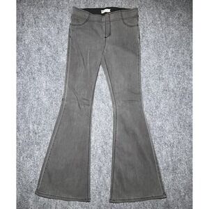 Free People Jeans Womens 29 Long Washed Black Penny Pull On Flare Leg Denim Boho